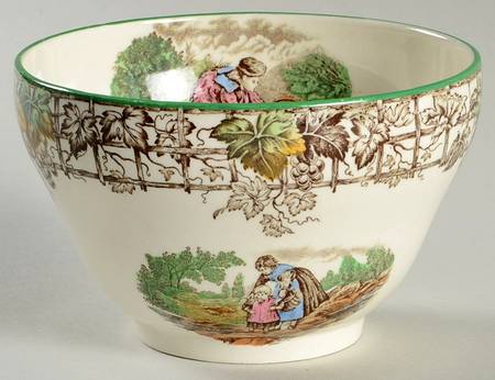 Byron Multicolor (Green Trim) Cranberry Bowl