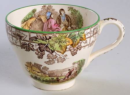 Byron Multicolor (Green Trim) London Shape Oversized Cup