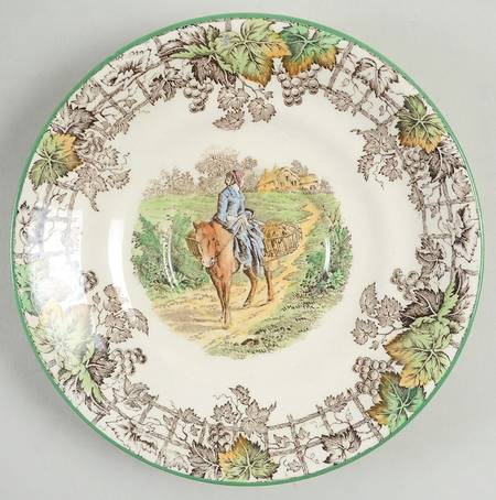 Byron Multicolor (Green Trim) Saucer for London Shape Footed Cup