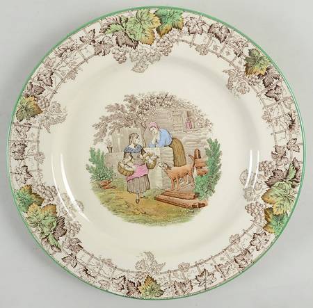 Byron Multicolor (Green Trim) Dinner Plate
