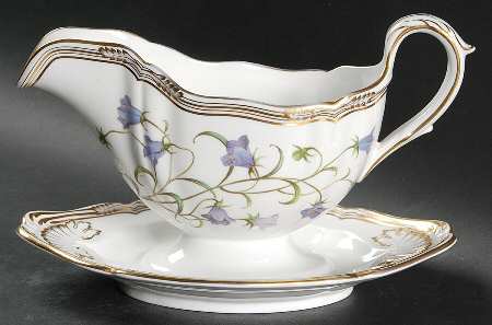 Campanula Gravy Boat with Attached Underplate