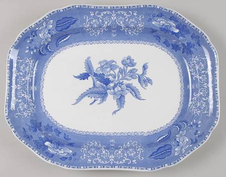 Camilla Blue (Earthenware, Scalloped) 16" Oval Serving Platter