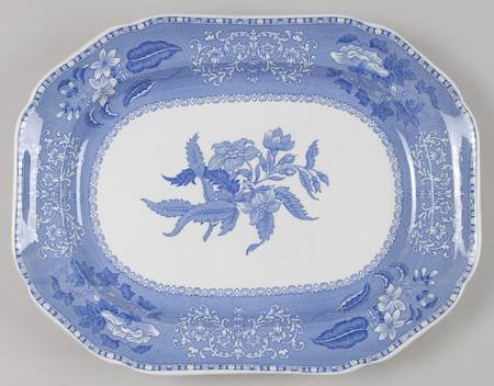 Camilla Blue (Earthenware, Scalloped) 14" Oval Serving Platter