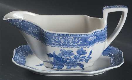 Camilla Blue (Earthenware, Scalloped) Gravy Boat & Underplate