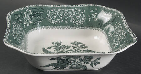 Green Camilla (Scallop, New Black Stamp) 8" Square Vegetable Bowl