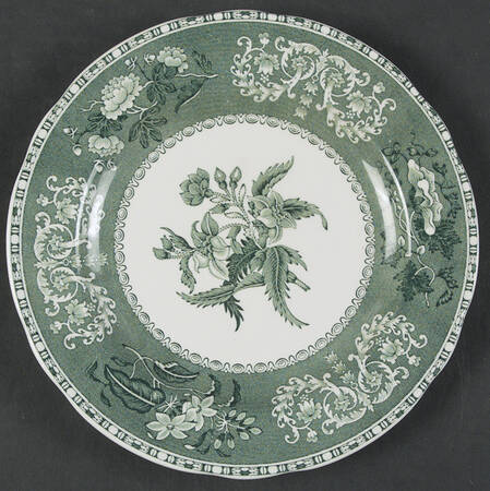 Green Camilla (Scallop, New Black Stamp) Salad Plate