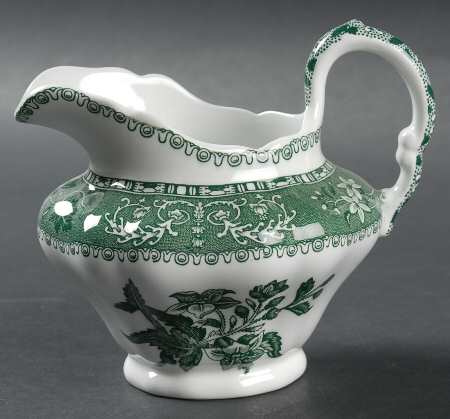 Green Camilla (Scallop, New Black Stamp) Creamer