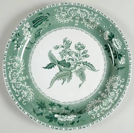 Green Camilla (Scallop, New Black Stamp) 12" Chop Plate (Round Platter)