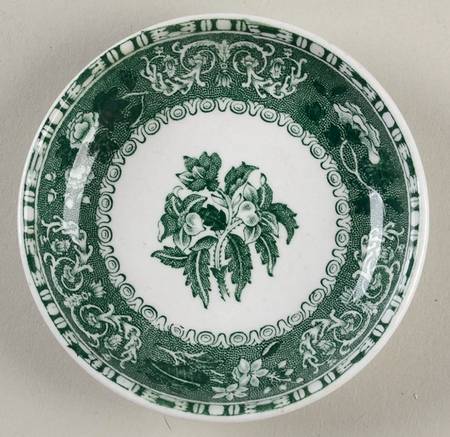 Green Camilla (Scallop, New Black Stamp) Butter Pat