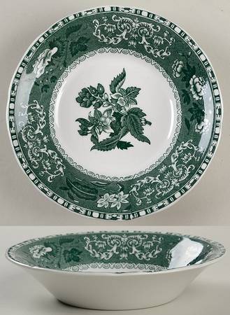 Green Camilla (Scallop, New Black Stamp) Fruit/Dessert (Sauce) Bowl
