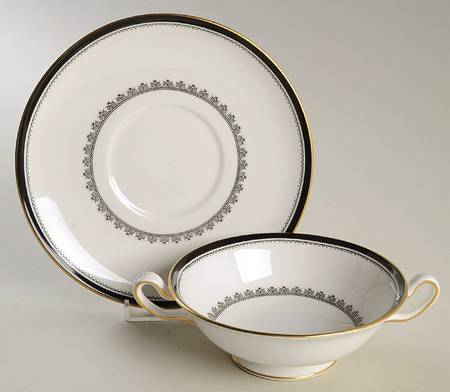 Camelot Footed Cream Soup Bowl & Saucer Set