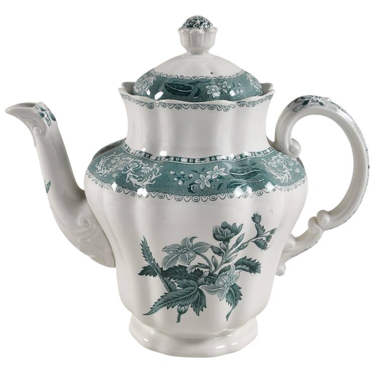 Camilla Light Green (Earthenware, Scallop) Coffee Pot & Lid