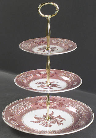 Camilla Red (Earthenware) 13 7/8"-14 1/4" 3-Tiered Serving Tray(DP,SP,BB) HC