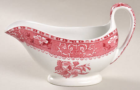 Camilla Red (Earthenware) Individual Gravy Boat Underplate