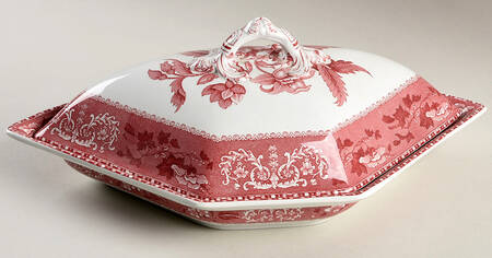 Camilla Red (Earthenware) Canterbury Set, Covered Side Dish