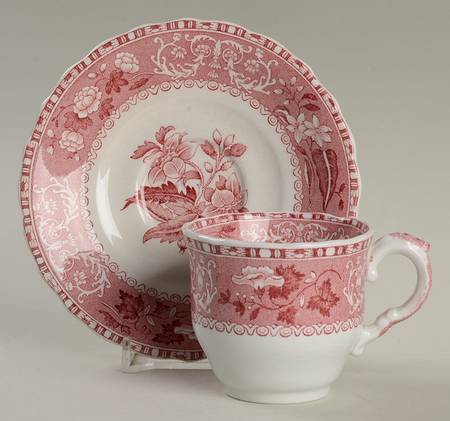 Camilla Red (Earthenware) Flat Demitasse Cup & Saucer Set