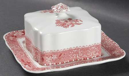 Camilla Red (Earthenware) Square Covered Butter