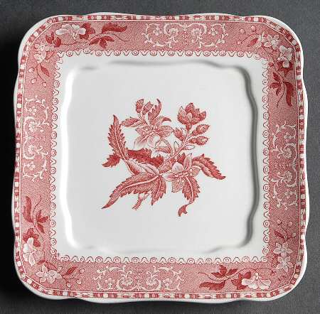 Camilla Red (Earthenware) Square Butter No Lid
