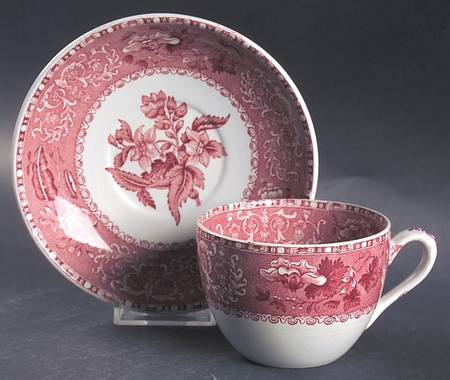 Camilla Red (Earthenware, Smooth) Flat Cup & Saucer Set