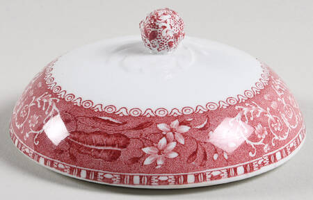Camilla Red (Earthenware, Smooth) Mayonnaise with Attach Underplate, Lid Only