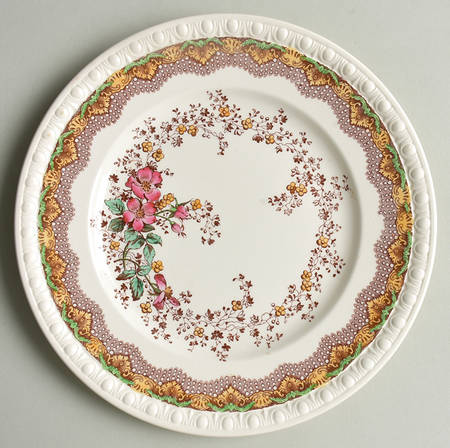 Chatsworth Brown Multicolor Salad Plate