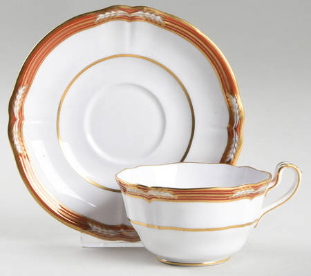Chancellor Orange Flat Cup & Saucer Set