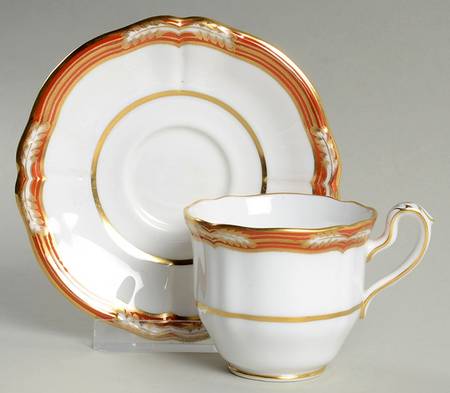 Chancellor Orange Footed Demitasse Cup & Saucer Set