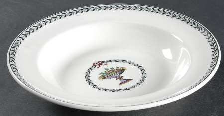 Chaplet (Black Trim) Rim Soup Bowl