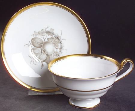 Chatham (Gold Trim) Footed Cup & Saucer Set