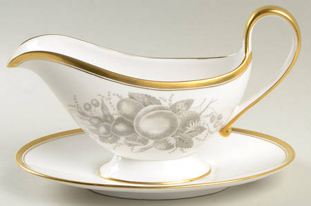 Chatham (Gold Trim) Gravy Boat & Underplate
