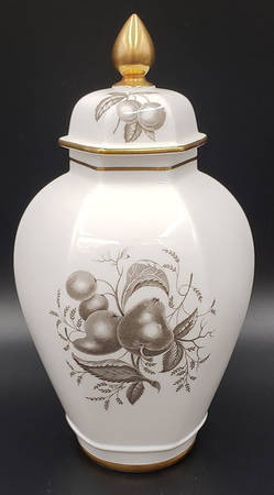 Chatham (Gold Trim) Hexagonal Vase with Lid