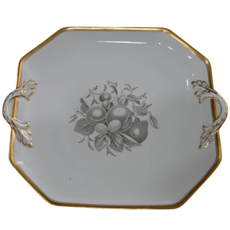 Chatham (Gold Trim) Square Handled Cake Plate