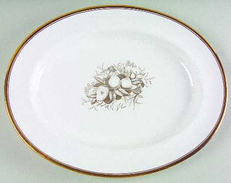 Chatham (Gold Trim) 15" Oval Serving Platter