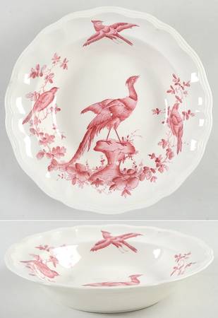 Chelsea Bird Red Rim Soup Bowl
