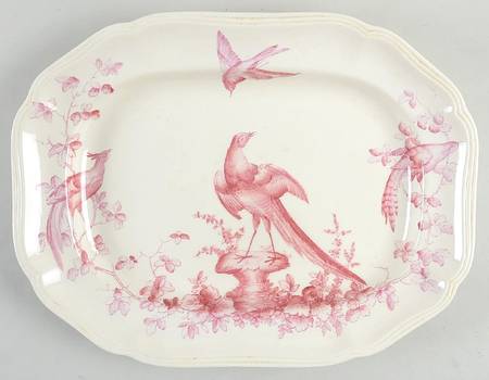 Chelsea Bird Red 12" Oval Serving Platter