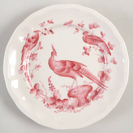 Chelsea Bird Red Dessert/Pie Plate