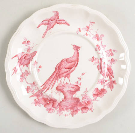 Chelsea Bird Red Underplate for Sauce Boat