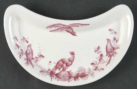 Chelsea Bird Red Crescent Salad Plate