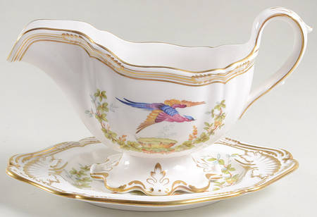 Chelsea Bird (No Raised Gold Dots) Gravy Boat & Underplate/Relish