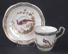 Chelsea Bird (No Raised Gold Dots) Flat Demitasse Cup & Saucer Set