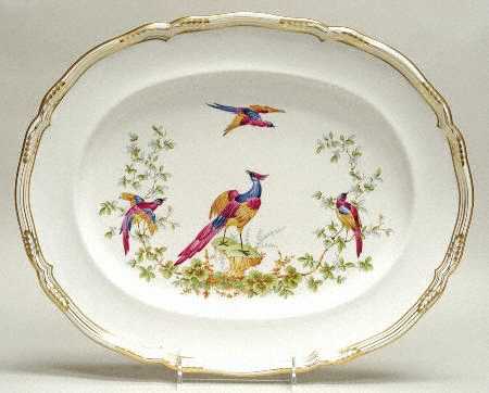 Chelsea Bird (No Raised Gold Dots) 14" Oval Serving Platter