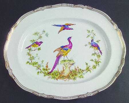 Chelsea Bird (No Raised Gold Dots) 17" Oval Serving Platter