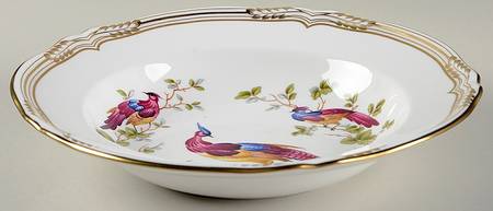 Chelsea Bird (No Raised Gold Dots) Large Rim Soup Bowl