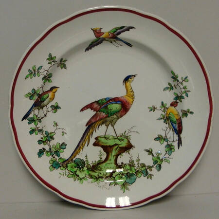 Chelsea Bird Black Bird Luncheon Plate