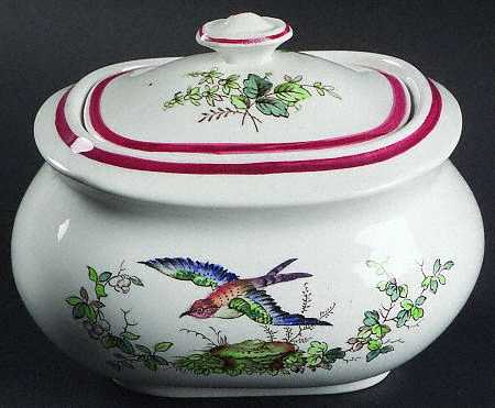 Chelsea Bird Black Bird Sugar Bowl & Lid