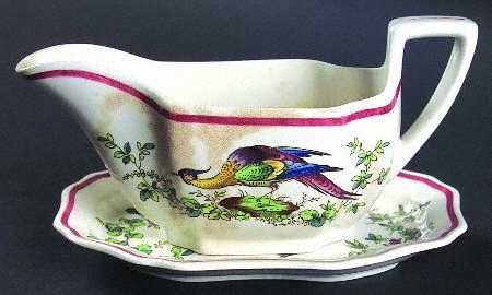 Chelsea Bird Black Bird Gravy Boat & Underplate