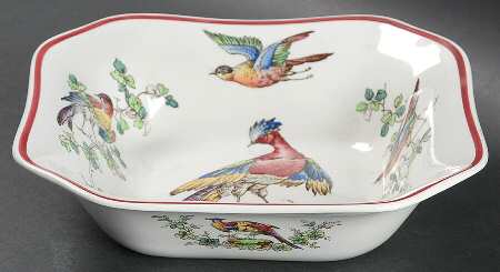 Chelsea Bird Black Bird 8" Square Vegetable Bowl