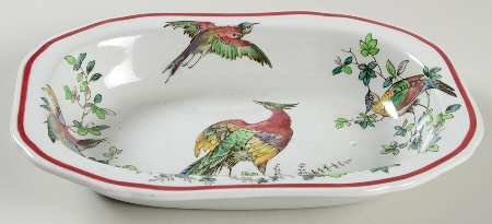 Chelsea Bird Black Bird 9" Oval Vegetable Bowl