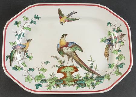 Chelsea Bird Black Bird 12" Oval Serving Platter