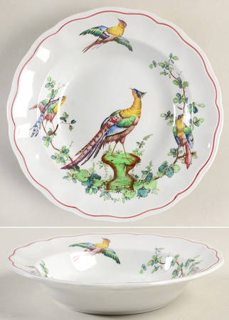 Chelsea Bird (Thin Red Line) Rim Soup Bowl